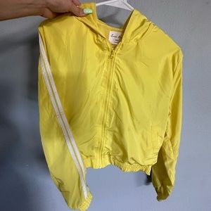 Yellow windbreaker jacket